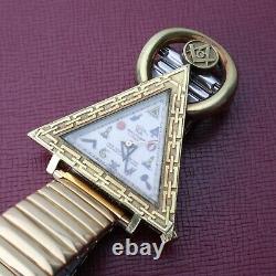 Vintage WALTHAM Rare Vintage Gold Filled Masonic Triangle Wrist Watch Serviced