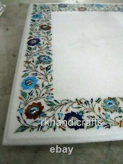 White Marble Dining Table Top Border Design Inlaid Center table 36 x 60 Inches