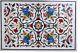 White Marble Living Room Table Floral Pattern Inlaid Dining Table Top 36 X 60