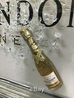 White Moet & Chandon Champagne Picture with 3D Bottles and Sparkle Detail