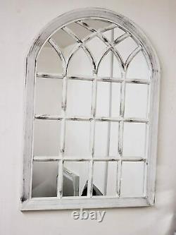White Rustic Soho Window Style Mirror Vintage Hallway Wall Mirror 50.5X71X2.5