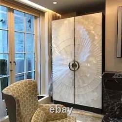 White Selenite Sunburst Doors, Shiny selenite doors and Wardrobes, Stylish doors