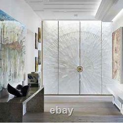 White Selenite Sunburst Doors, Shiny selenite doors and Wardrobes, Stylish doors