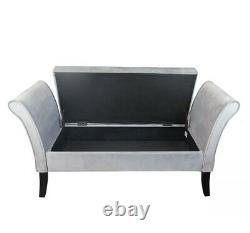 Windsor Easy to Assemble Velvet Window Seat Ottoman Storage Bed End Sofa