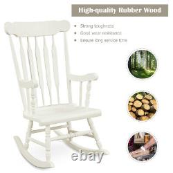 Wooden Rocking Chair Porch Rocker Indoor Outdoor Leisure Chair Lounge Seat