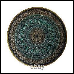 Wooden Round Coffee Table with Naqsheen Work (3 Pcs)