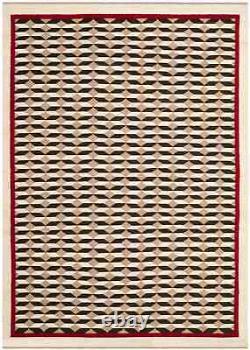 Wool Area Boho Rug Vintage Kilim Modern Carpet Taupe Cream Southwest Living Room