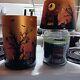 Yankee Candle Halloween Scene Orange Flickering Glass Holder & Shade Set New