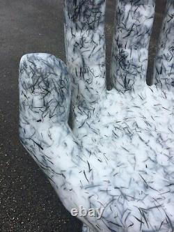 Zebra Granite Black & White LEFT Hand Shaped Chair 32 tall adult size 70s Retro