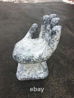 Zebra Granite Black & White LEFT Hand Shaped Chair 32 tall adult size 70s Retro