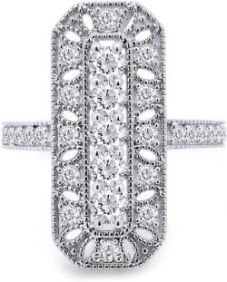 1 Ct Lab Créé Moissanite Diamond Art Déco Style Anneau De Mariage 14k Or Massif