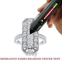 1 Ct Lab Créé Moissanite Diamond Art Déco Style Anneau De Mariage 14k Or Massif