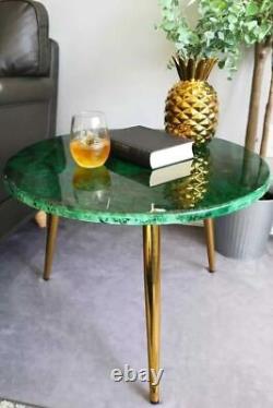 15 dessus de table ronde en malachite sur mesure fait main pour meubles décoratifs aléatoires