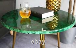 15 dessus de table ronde en malachite sur mesure fait main pour meubles décoratifs aléatoires