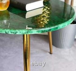 15 dessus de table ronde en malachite sur mesure fait main pour meubles décoratifs aléatoires