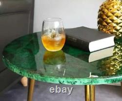 15 dessus de table ronde en malachite sur mesure fait main pour meubles décoratifs aléatoires