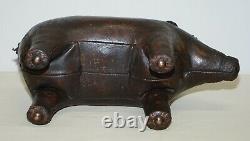 1930's Pig Original Liberty’s London Omersa Brown Leather Footstool Must See