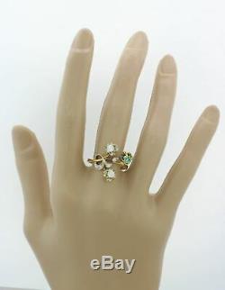 1940 Vintage Style Art Déco Solid Or Jaune. 25ct Emerald Diamond Ring