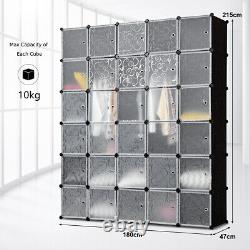 30-cube Rangement Organisateur Librairie Cube Modular Closet With Cloth Hanging Rail