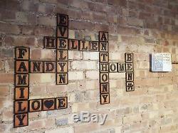 3d Scrabble Tiles Lettre En Bois Wall Art Contreplaqué Fini De 14cm Teen Décor Huile