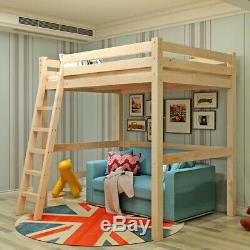 3ft Simple Bois Loft Lit Superposé En Pin Massif Kid Cabin Bed Avec Échelle Sleeper Royaume-uni Haute