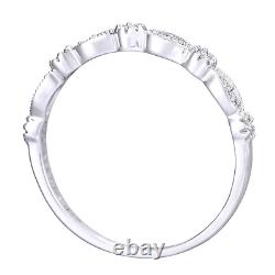 9ct Or Blanc 0.10ct Diamant Art Déco Style Eternité Taille De La Bague O