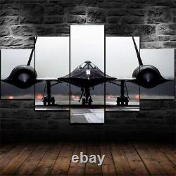 Aéronef SR71 Blackbird - Impression sur toile en 5 pièces pour décoration murale de la maison