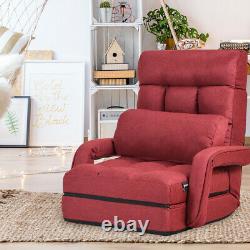 Ajustable Pliable Lazy Sofa Louncer Floor Gaming Chair Couch Angle Avec Oreiller