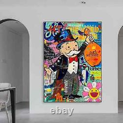 Alec Monopoly Le Monde est à Toi Sac d'Argent Toile Art Mural