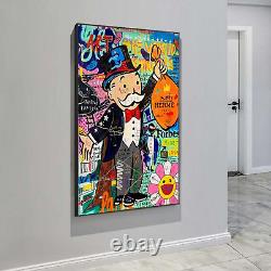 Alec Monopoly Le Monde est à Toi Sac d'Argent Toile Art Mural