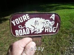 Années 1930 Plaque De Licence Automobile Antique Topper Road Hog Vintage Chevy Trog Jalopy