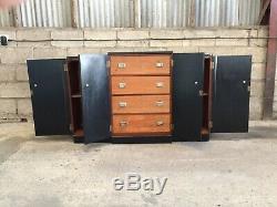 Antique Vintage Art Déco Painted Enfilade Meuble De Rangement Cabinet