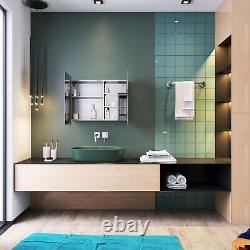 Armoire murale de salle de bain moderne avec miroir de 800 mm et 2 portes de rangement