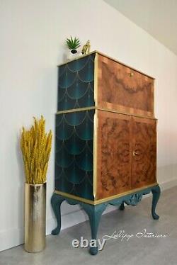 Art Deco Cocktail Cabinet En Verre Et En Or Armoire À Boissons