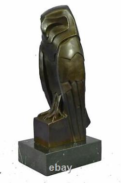 Art Déco Style Bronze Hawk Eagle Falcon Crow Bird Livre Sculpture 15 X 6,5