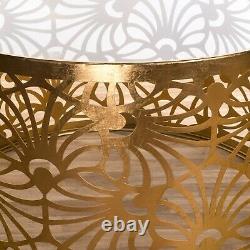Art Deco Style Table De Café En Métal Gold Gilt Leaf