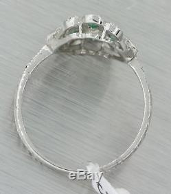 Bague En Or Blanc Sertie De Diamants De 1,97 Carat De Diamants De Style Art Déco Vintage 18 Carats