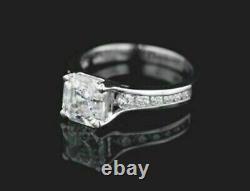 Bague cadeau de fiançailles en argent 925 avec solitaire en diamant simulé, style Art Déco.