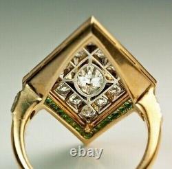Bague de fiançailles en argent 925 avec un style Art déco et un diamant simulé en forme de losange
