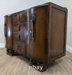 Bahut Meuble Jentique Vintage Art Déco à Double Étagère 4 Tiroirs