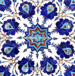 Belle décoration de cuisine en mosaïque de dessus de table en marbre incrusté de lapis-lazuli floral H1379