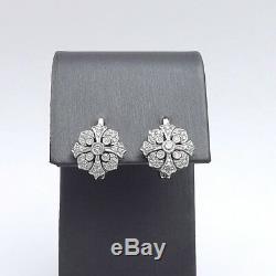 Boucles D'oreille Dormeuses En Forme De Croix En Diamant Avec Diamants Et Or 14 Carats, Style Art Déco