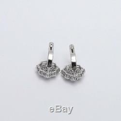 Boucles D'oreille Dormeuses En Forme De Croix En Diamant Avec Diamants Et Or 14 Carats, Style Art Déco