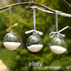 Boule en verre transparent de 6/8/10 cm, boule vide à remplir pour la maison, ornement de Noël.