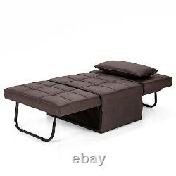 Canapé-lit convertible 4-en-1, pouf pliable, couchage d'appoint, canapé-lit, gain de place, chaise longue