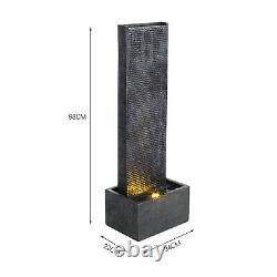 Caractéristique d'eau de jardin en cascade avec fontaine électrique, cascade, pompe LED et statue décorative