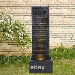 Caractéristique d'eau de jardin en cascade avec fontaine électrique, cascade, pompe LED et statue décorative