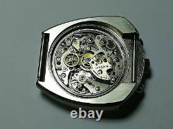 Chronographe Lemania Bull Head 872 Omega 930 Watch Cpo Des Années 1970