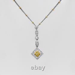 Collier en diamant de style Art Déco en or blanc 18K, 0,51 CTW