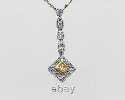 Collier en diamant de style Art Déco en or blanc 18K, 0,51 CTW